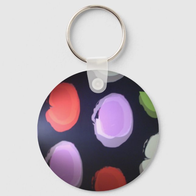 Colorful Modern Pattern Polka Dot Art Print Keychain (Front)