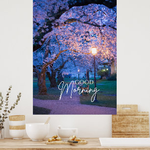 Colorful Modern Photo Flowers Good morning Poster