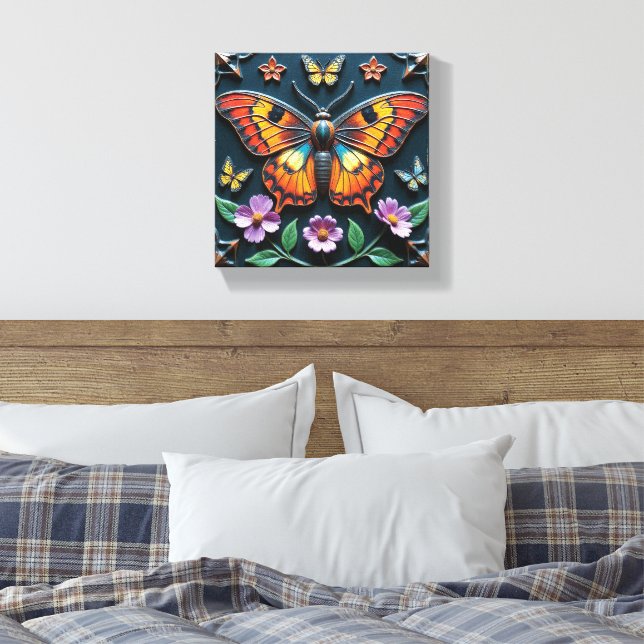 Colorful Monarch Canvas Print (Insitu(Bedroom))