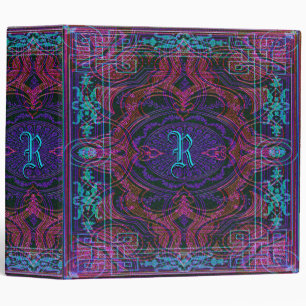 Colorful Monogram Rustic Royal Rainbow Binder
