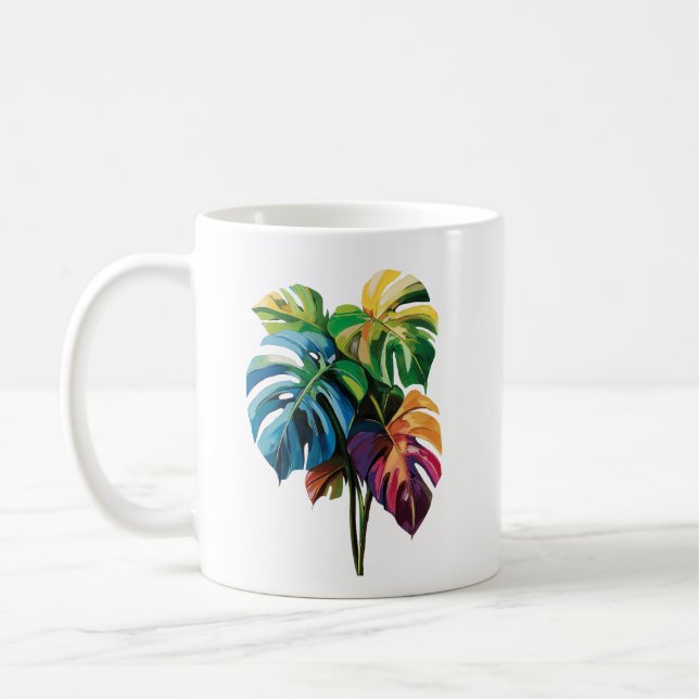 Colorful Monstera Leaf Mug (Left)