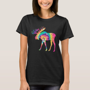 Colorful Moose Alaska Specie Wild Animal Hunting T-Shirt