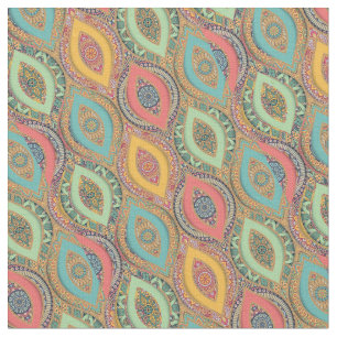 Colorful Moroccan mandala ethnic print Fabric