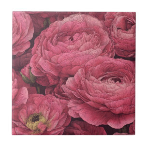 Colorful Moroccan Ranunculus  Tiles 