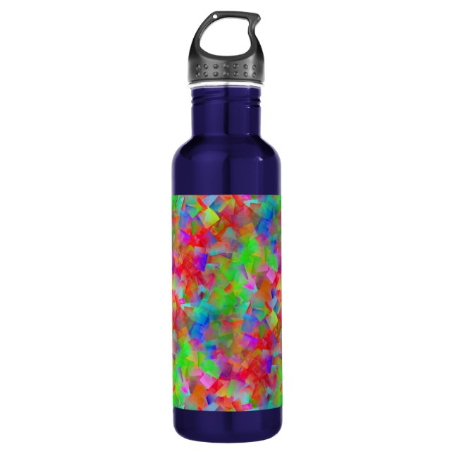 colorful mosaic pattern 710 ml water bottle (Front)