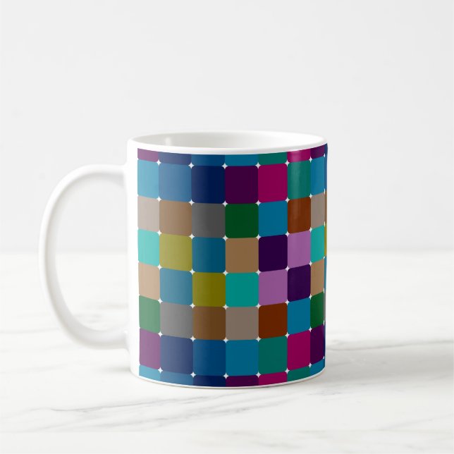 Colorful mosaic pattern coffee mug (Left)