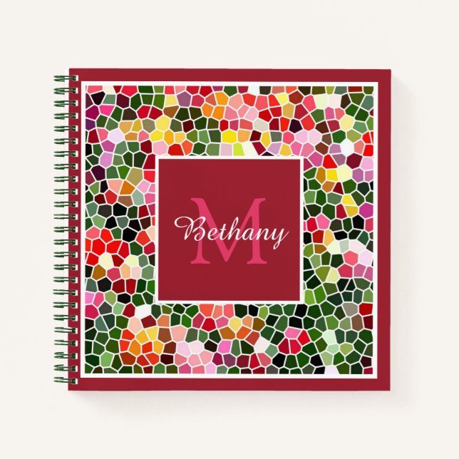 Colorful Mosaic Pattern Personalised Notebook (Front)