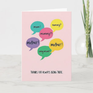 Colorful Mother Thanks Card