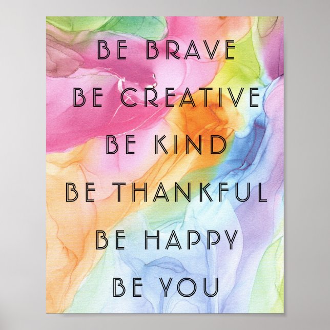 Colorful Motivational & Inspirations Words Poster (Devant)