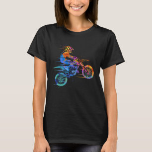 Colorful Motocross Enduro Graphic Motorcycle Biker T-Shirt