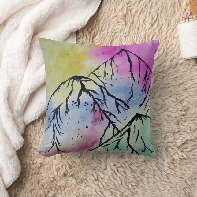 Colorful mountain art cushion (Blanket)