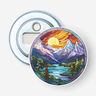 Colorful Mountain Landscape Bottle Opener