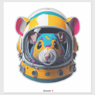 Colorful Mouse with Astronaut Helmet