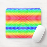 Colorful mousepad featuring a bright<br><div class="desc">Colorful mousepad featuring a bright,  symmetrical pattern of diagonal rainbow stripes and geometric shapes,  evoking a vibrant and playful mood.</div>