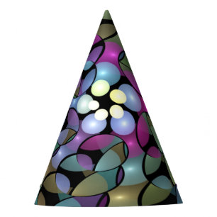 Colorful Movements Abstract Striking Fractal Art Party Hat