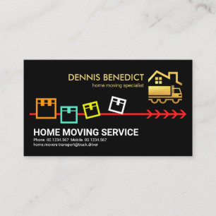 Colorful Moving Boxes Home Mover Business Card