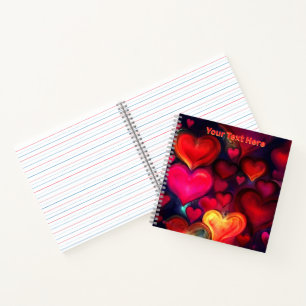 Colorful Multi Hearts Valentine Notebook