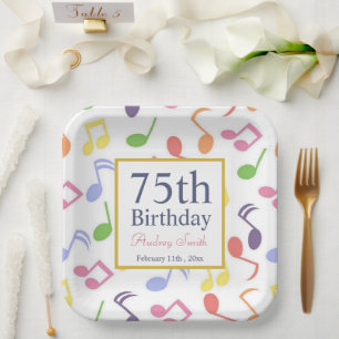 colorful Music Note Musician Birthday    Paper Plate