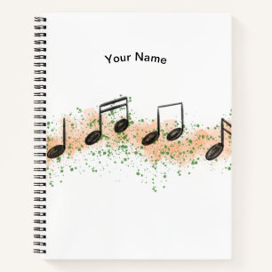 Colorful Music Notes Abstract Art Notebook