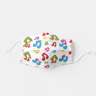 Colorful music notes cloth face mask