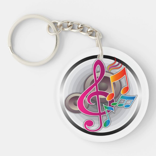 Colorful Music Notes Keychain (Front)
