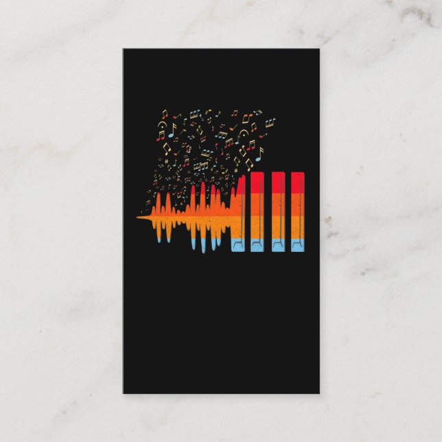 Colorful Music Notes Musician Pianist Business Card (Front)