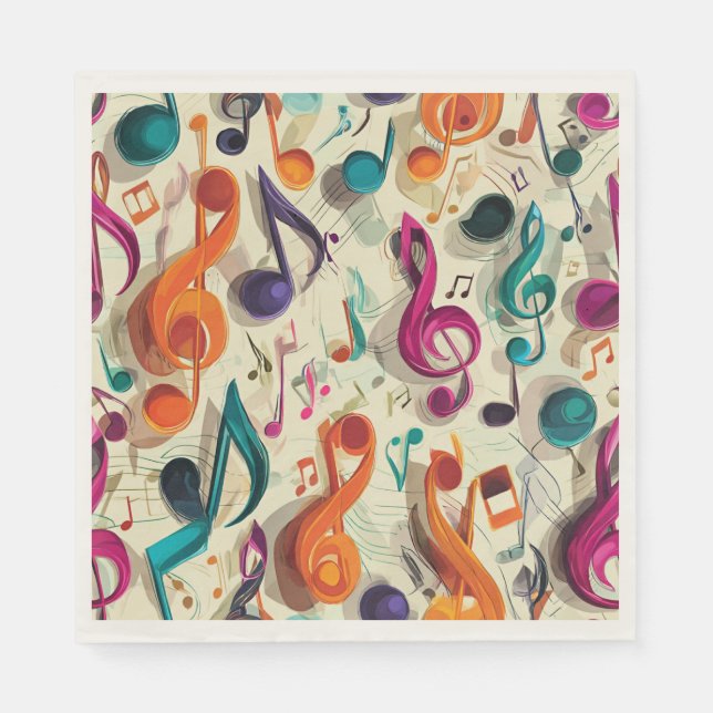 Colorful Music Pattern Napkin (Front)