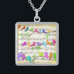 Colorful Musical Birds Necklace<br><div class="desc">Necklaces with Cute Colorful Musical Birds Symphony - Happy Song - Spring Melody Drawing - Customizable - Choose / Add Your Unique Text / Font / Color - Make Your Special Necklace Gift - Resize and move or remove and add elements / image with customization tool ! - Drawing and...</div>