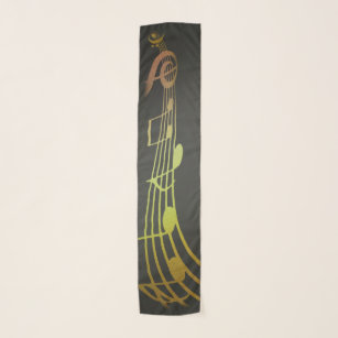 COLORFUL MUSICAL NOTES ON STAFF SCARF