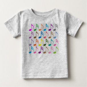 Colorful musical notes pattern baby T-Shirt