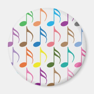 Colorful musical notes pattern magnet