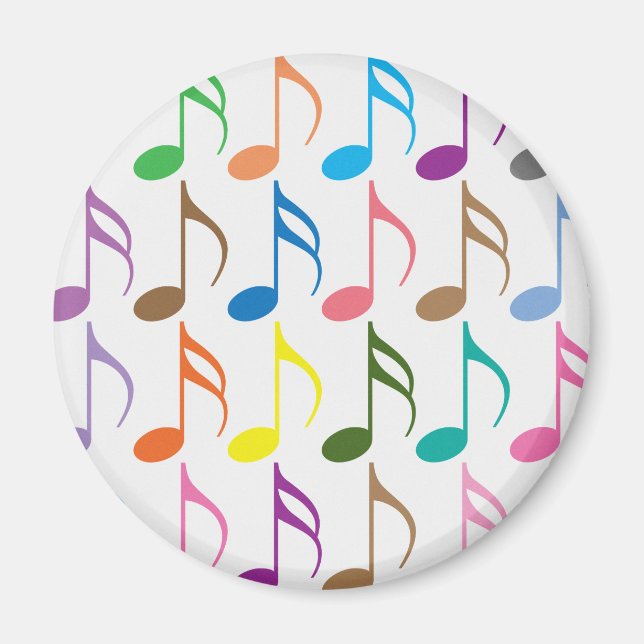 Colorful musical notes pattern magnet (Front)