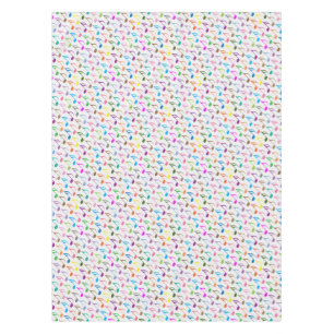 Colorful musical notes pattern tablecloth