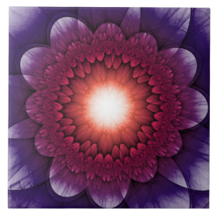 Colorful mystical floral ornament  tile