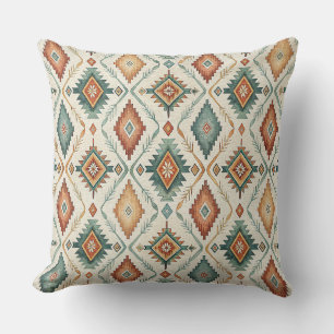 Colorful Native American Navajo Throw Pillow
