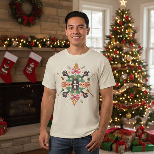 Colorful Native American Symbols Christmas T-Shirt