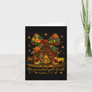 Colorful Nativity – Greatest Gift Matthew 1_21 Card