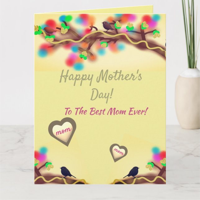 Colorful Nature Heart Mother's Day  Card (Front)