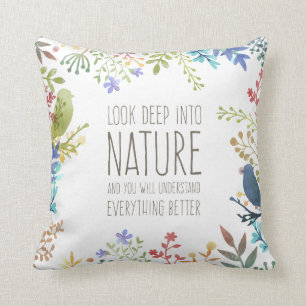 Colorful Nature Inspired Quote   Throw Pillow