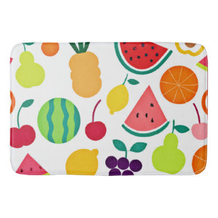 Colorful Neon Fruit Fiesta Bath Mat