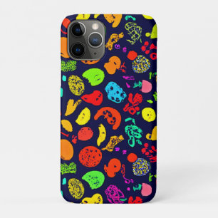 Colorful Neon Fruit Pattern Art iPhone 11 Pro Case