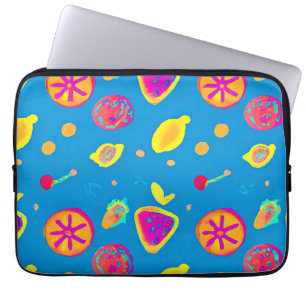 Colorful Neon Fruits Pattern Symphony Laptop Sleeve
