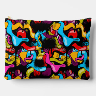 Colorful Neon Graffiti Hip Hop Street Art Accessory Pouch