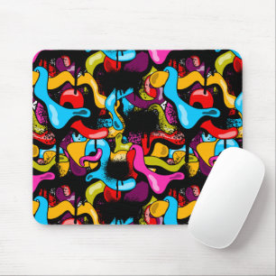 Colorful Neon Graffiti Hip Hop Street Art Mouse Pad