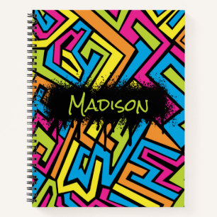 Colorful Neon Graffiti Street Art Sketchbook Notebook