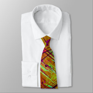 Colorful Neon Green Abstract Splatter Paint Tie