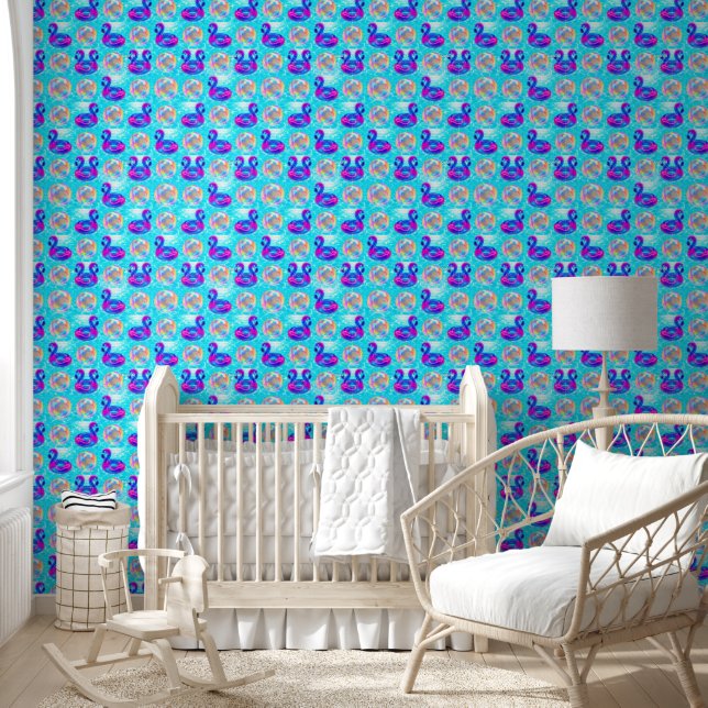 Colorful neon rubber ducky wallpaper fun rainbow  (Kids)