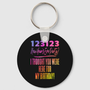 Colorful New Year's Eve Birthday Party 123123 And Keychain