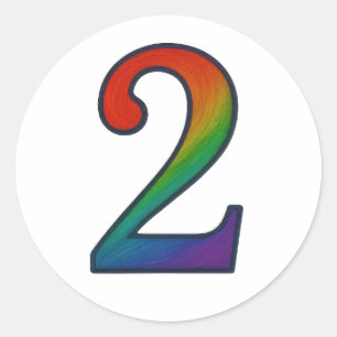 Colorful Number Two Sticker