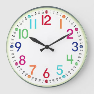 Colorful Numbered Round Acrylic Wall Clock